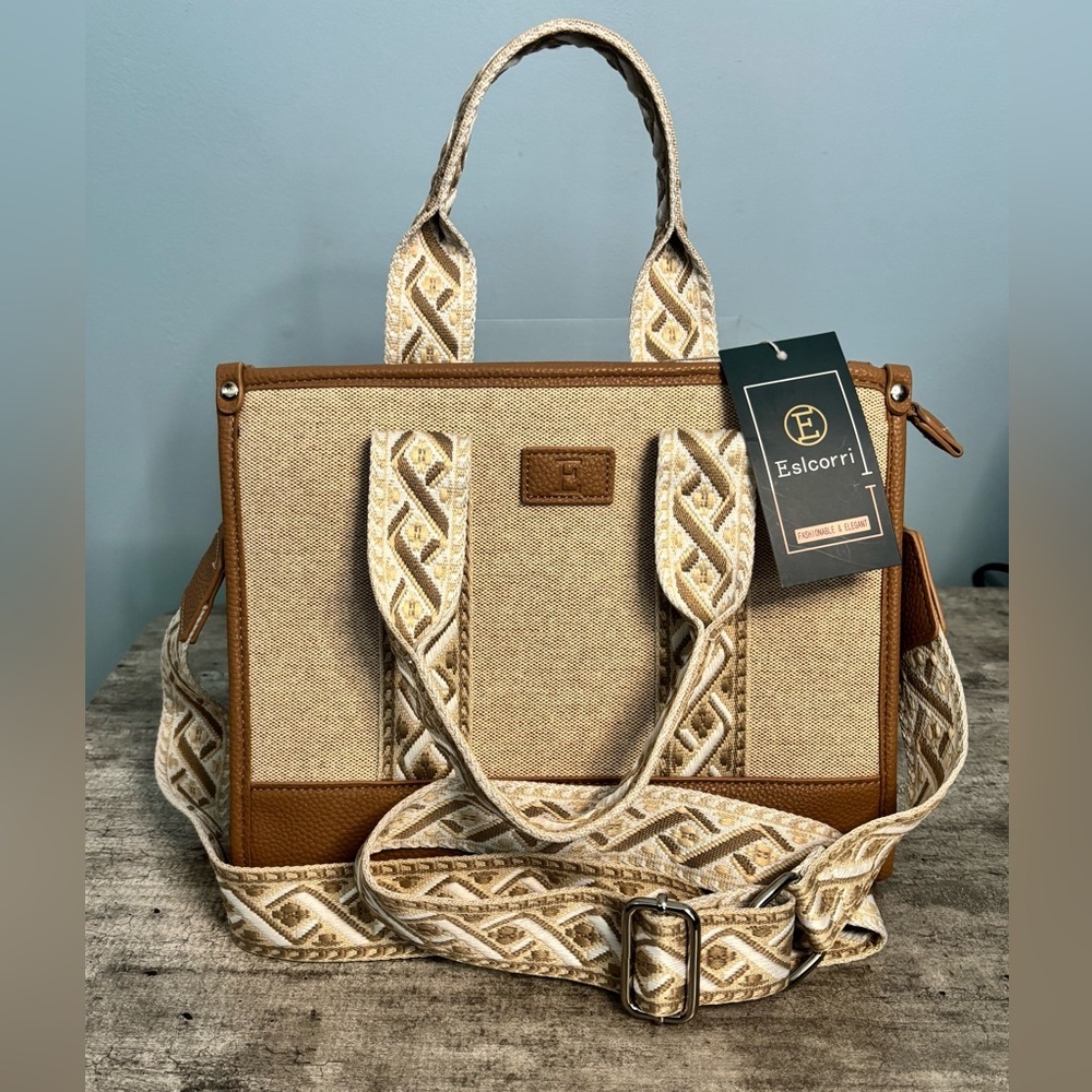 NEW Eslcorri Crossbody Shoulder Bag Guitar Strap Detachable Aztec Western